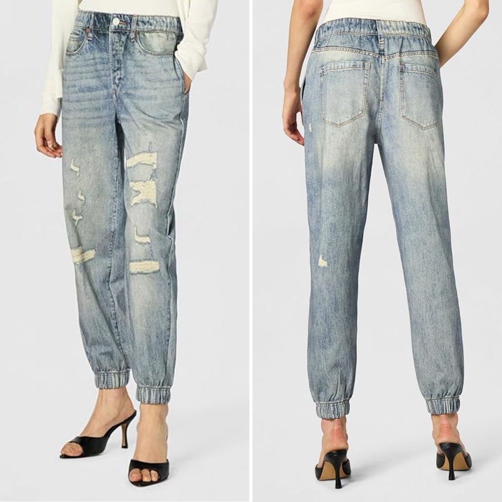 100% Cotton Blank NYC Yes Please Denim Sweatpants Jogger Blue  M